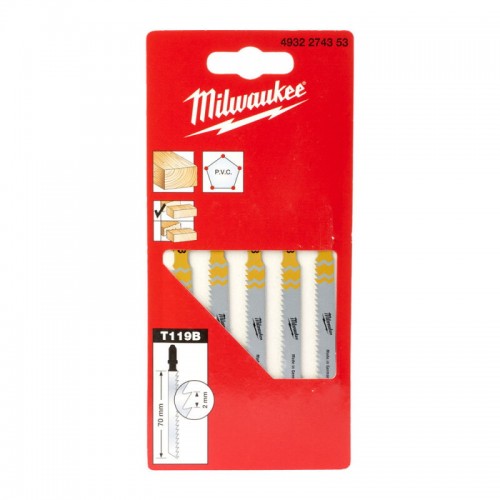 Полотна для лобзика T119B MILWAUKEE, 50х2, 0мм, (5шт)