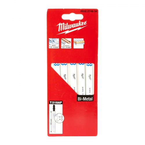 Полотна для лобзика Bi-Metal T318AF Bi-Metal MILWAUKEE, 105х1, 2мм, (5шт)