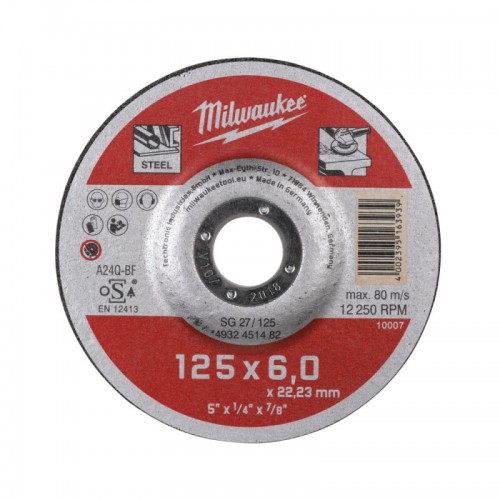 Диск зачистний по металу MILWAUKEE, SG 27/125х6, Ø125мм