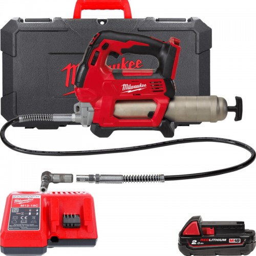 Шприц для мастила MILWAUKEE M18 GG-201C (ЗУ+1акк.Х2Ач+кейс)