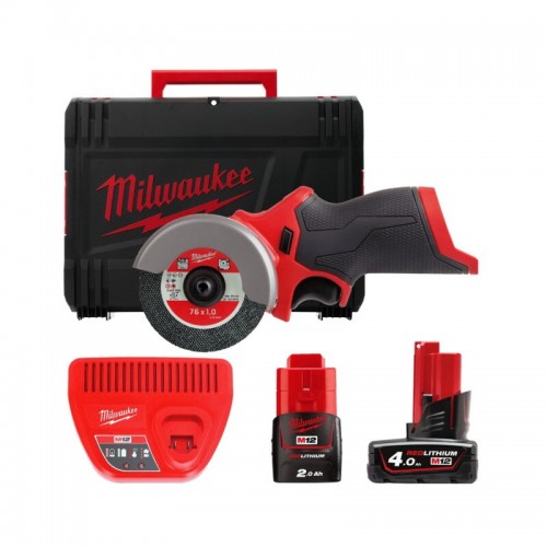 Пила дискова універсальна акумуляторна безщіткова MILWAUKEE M12 FCOT-422X, Ø76 (ЗУ+2акк+кейс)