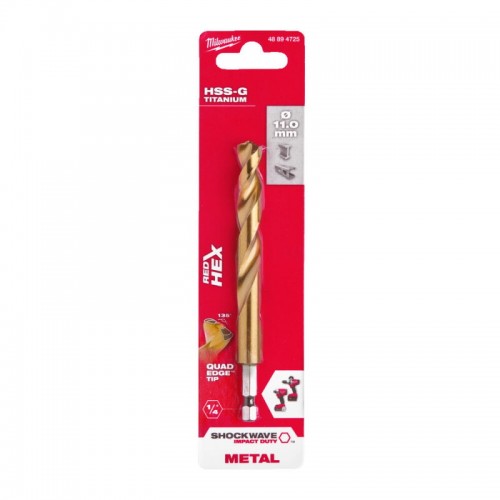 Свердло по металу RedHEX SHOCKWAVE™ HSS-TiN MILWAUKEE, Ø11,0х125х80мм