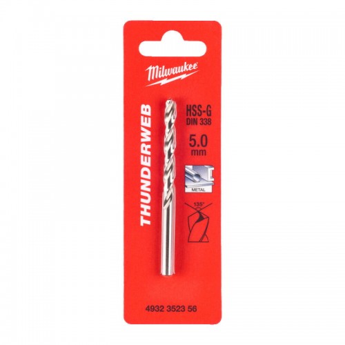 Свердло по металу THUNDERWEB HSS-G MILWAUKEE, DIN338, Ø5,0x86х52мм