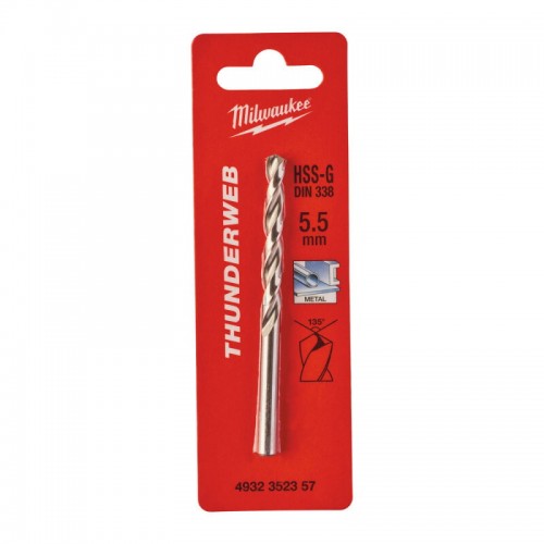 Свердло по металу THUNDERWEB HSS-G MILWAUKEE, DIN338, Ø5,5x93х57мм