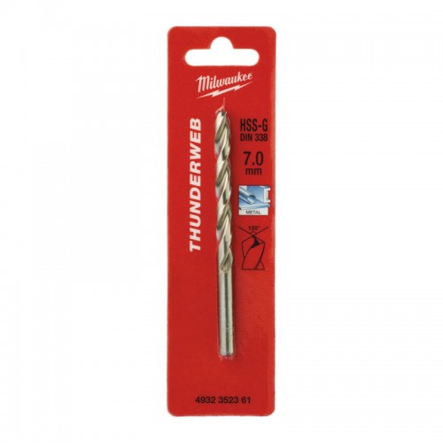 Свердло по металу THUNDERWEB HSS-G MILWAUKEE, DIN338, Ø7,0x109х69мм