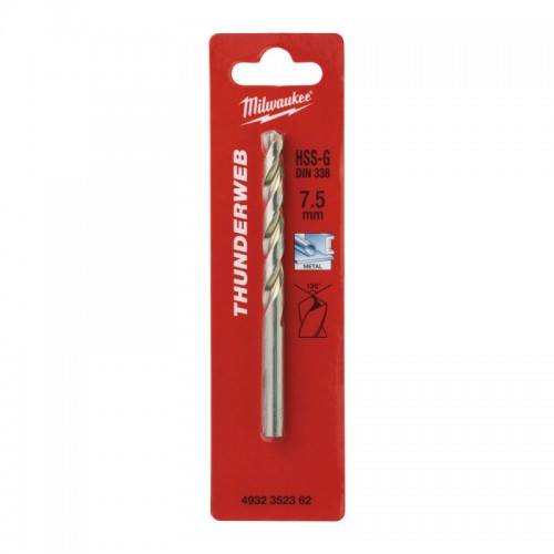 Свердло по металу THUNDERWEB HSS-G MILWAUKEE, DIN338, Ø7,5x109х69мм