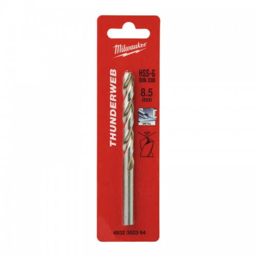 Свердло по металу THUNDERWEB HSS-G MILWAUKEE, DIN338, Ø8,5x117х75мм