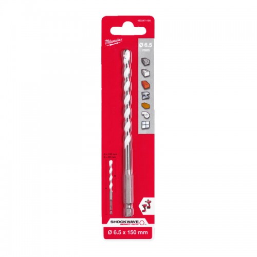 Свердло по мультиматеріалам ShW HEX MILWAUKEE, Ø6,5x150х90мм