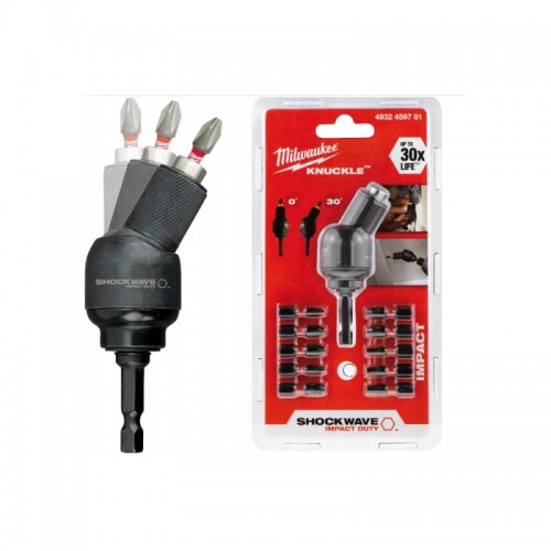 Кутова насадка KNUCKLE™ SHOCKWAVE™ + 10 біт у комплекті MILWAUKEE 4932459781