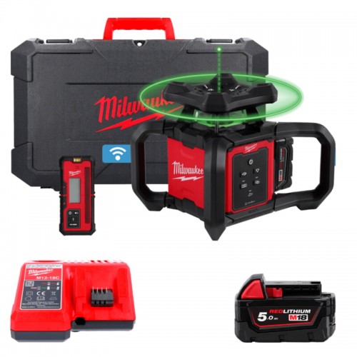 Рівень лазерний акумуляторний ротаційний MILWAUKEE M18 RLOHVG300-501C 300м