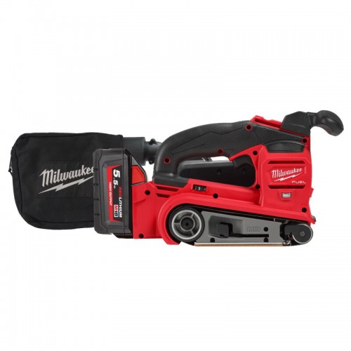 Шліфмашина стрічкова акумуляторна безщіткова MILWAUKEE M18FBTS75-502X (ЗУ+2акк.Х5Ач+HDкейс)