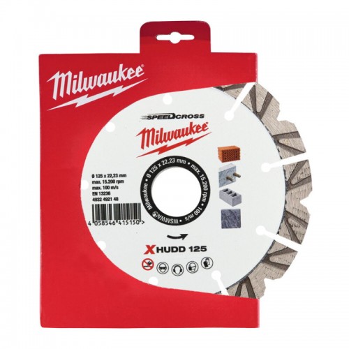Диск алмазний Speedcross MILWAUKEE XHUDD 125, Ø125мм (залізобетон, граніт)