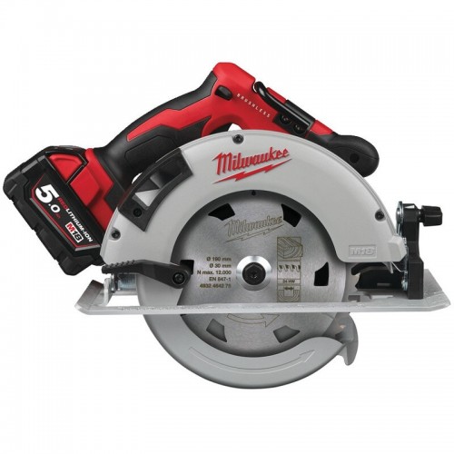 Пила дискова акумуляторна безщіткова MILWAUKEE M18 BLCS66-502X Ø165мм (ЗУ+2акк.Х5Ач+HDкейс)