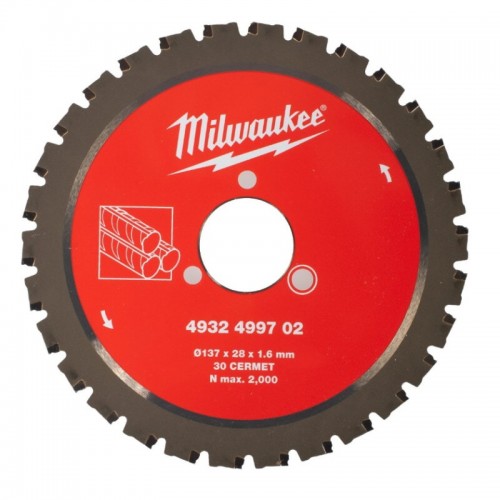 Диск пильний по металу MILWAUKEE для різака арматури Ø137x28x1,6мм, 30зуб