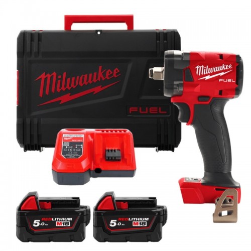 Гайковерт акумуляторний безщітковий MILWAUKEE 1/2'' (339Нм) M18 FIW2F12-502X, з кільцем (ЗУ+2Х5Ач)