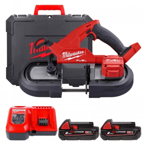 Пила стрічкова акумуляторна безщіткова MILWAUKEE M18 FBS85-202C (ЗУ+2акк.Х2Ач+кейс)
