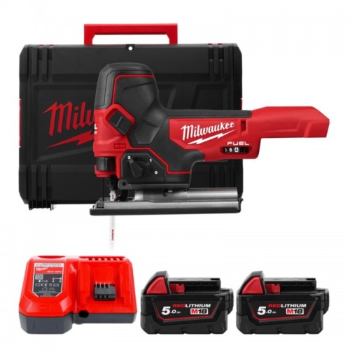 Пила лобзикова акумуляторна безщіткова MILWAUKEE M18 FBJS-502X (ЗУ+2акк.Х5Ач+HDкейс)