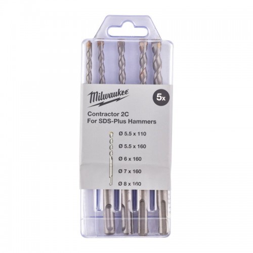 Набір бурів SDS-PLUS Contractor MILWAUKEE, (5,5/5,5/6/7/8мм) (5шт)