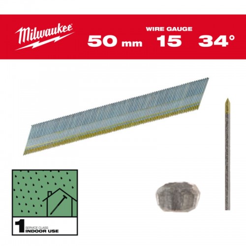 Набір цвяхів для нейлера 15G/34°/38мм (2500 шт)