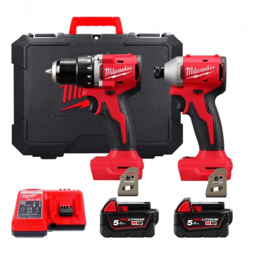 Набір з 2х інструментів безщіткових акумуляторних MILWAUKEE M18 BLCPP2B-502C