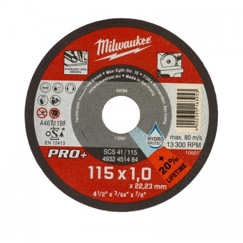 Диск відрізний по металу MILWAUKEE, SCS 41/115х1 PRO+, Ø115мм