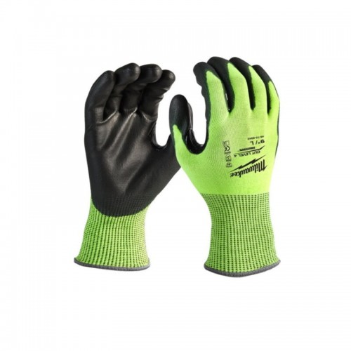 Рукавички Hi-Vis сигнальні MILWAUKEE, із опором порізам 4/D рівня, розмір 11/XXL