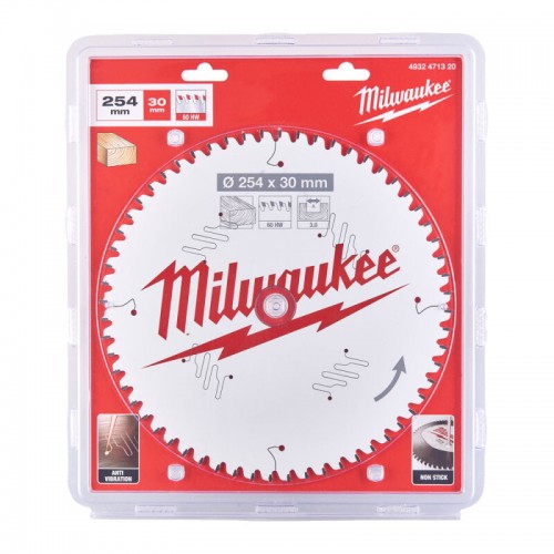 Диск пильний по дереву для торцевих пилок PFTE MILWAUKEE, Ø254х30х3,0мм, 60 зуб.