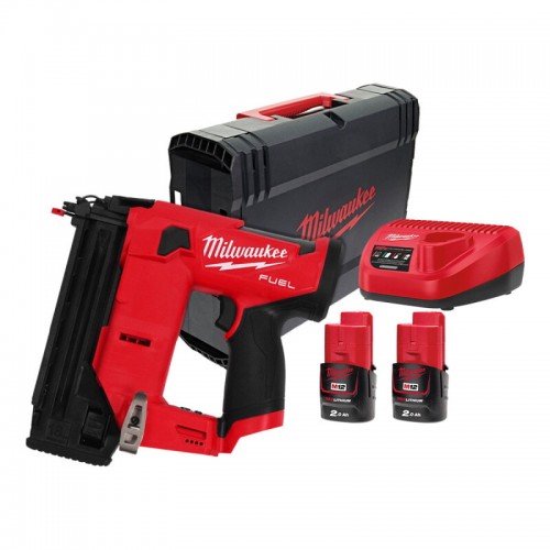 Пістолет цвяхів акумуляторний безщітковий MILWAUKEE M12 FCN18GS-202X,16-38мм(ЗУ+2Х2Ач+кейс)