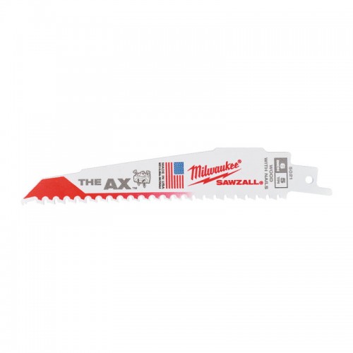 Полотно для шабельних пилок AX FANG TIP MILWAUKEE, 150х5,0мм, (5шт), (дерево з цвяхами)