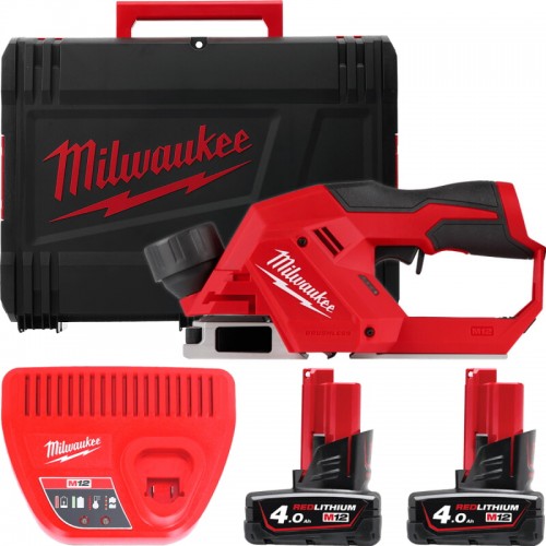 Рубанок акумуляторний безщітковий MILWAUKEE M12 BLP-402X (ЗУ+2акк.Х4Ач+HDкейс)