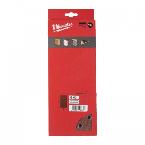 Шліфувальні листи MILWAUKEE, 115x230мм HL, зерно 60, (10шт)