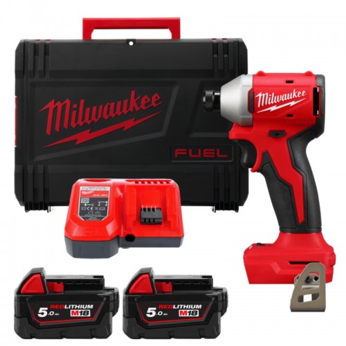 Шуруповерт ударний акумуляторний безщітковий MILWAUKEE (190Нм) M18 BLIDR-502X (ЗУ+2аккХ5Ач+HDкейс)