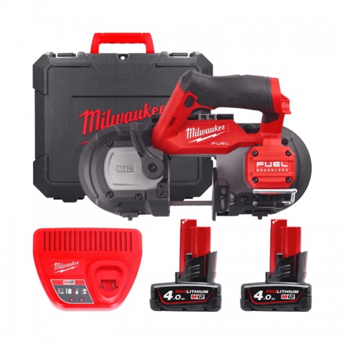 Пила стрічкова акумуляторна безщіткова MILWAUKEE M12 FBS64-402C (ЗУ+2акк.Х4Ач+кейс)