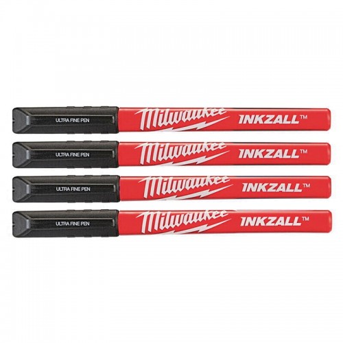 Набір маркерів Fine Tip InkZAll MILWAUKEE, чорний, (4шт)